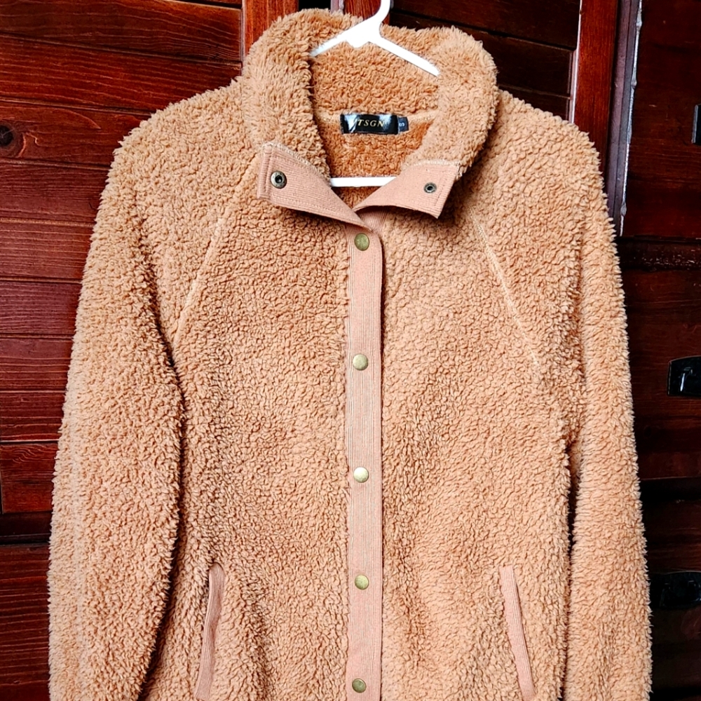 Tan Sherpa button jacket